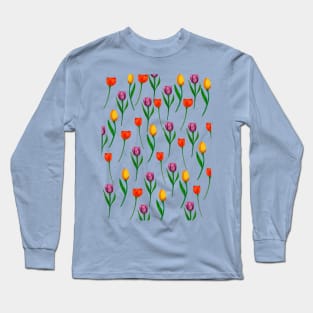 Tulip flower Pattern Long Sleeve T-Shirt